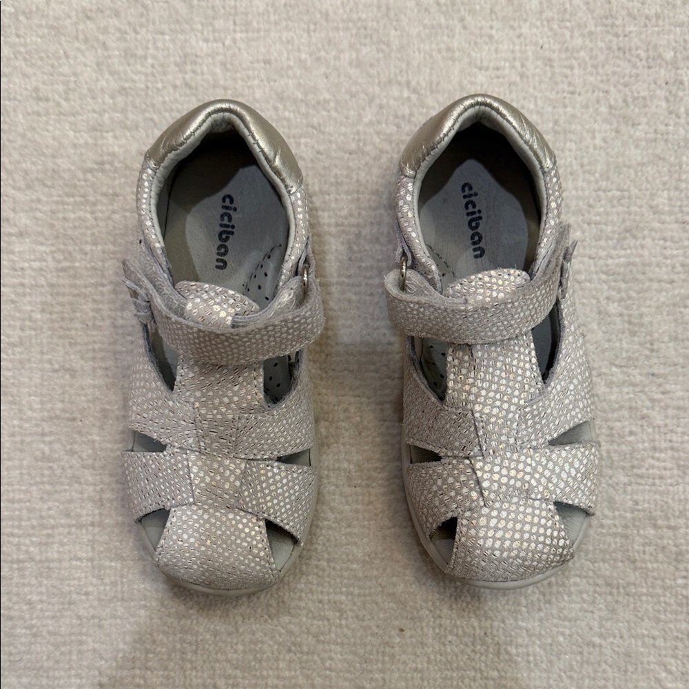 Silver Kids 100% leather sandals by cicibon